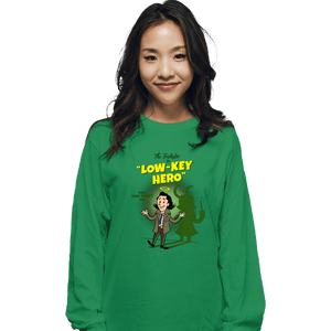 Secret_Shirts Long Sleeve Shirts, Unisex / Small / Irish Green Low-Key Hero
