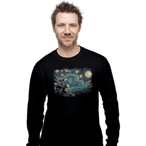 Shirts Long Sleeve Shirts, Unisex / Small / Black Starry Robot