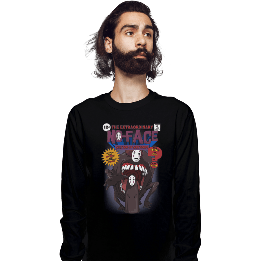 Shirts Long Sleeve Shirts, Unisex / Small / Black The Extraordinary No Face