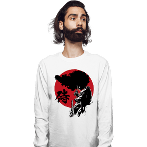Daily_Deal_Shirts Long Sleeve Shirts, Unisex / Small / White Afro Sumi-E