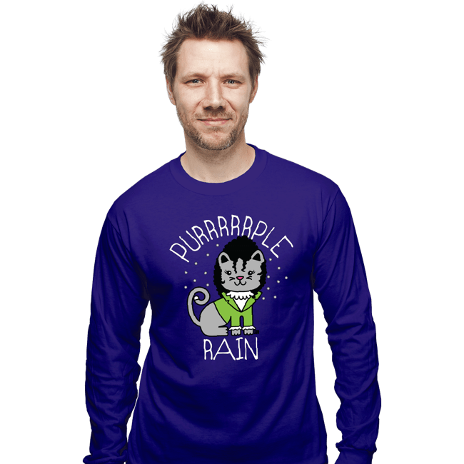 Daily_Deal_Shirts Long Sleeve Shirts, Unisex / Small / Violet Purrrrrple Rain