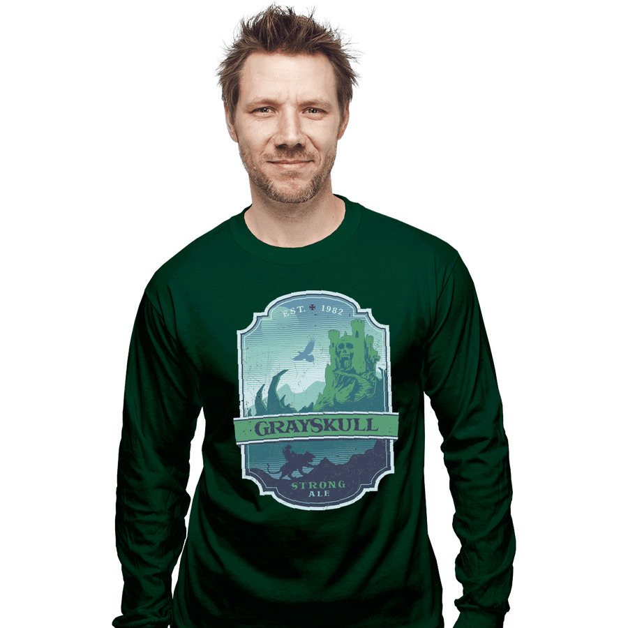 Shirts Long Sleeve Shirts, Unisex / Small / Forest Grayskull Strong Ale