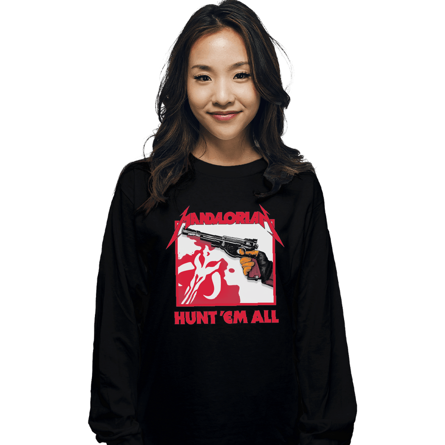 Shirts Long Sleeve Shirts, Unisex / Small / Black Hunt Em All