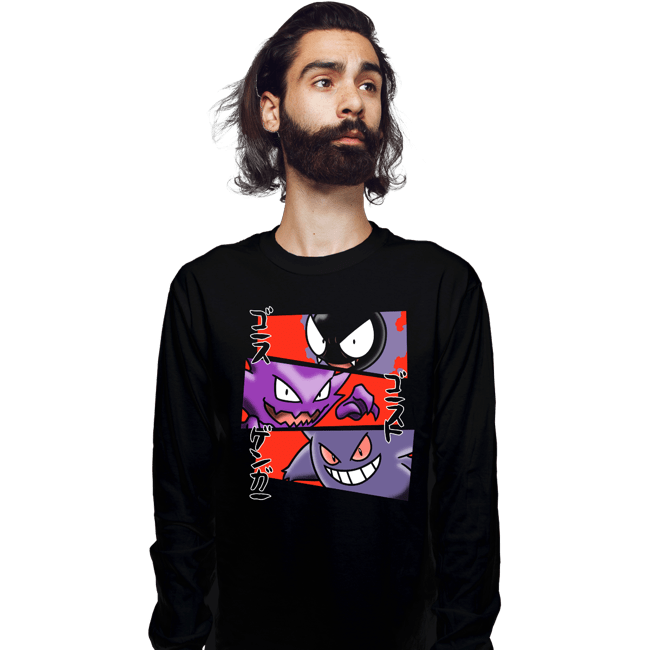 Shirts Long Sleeve Shirts, Unisex / Small / Black Kanto Ghosts