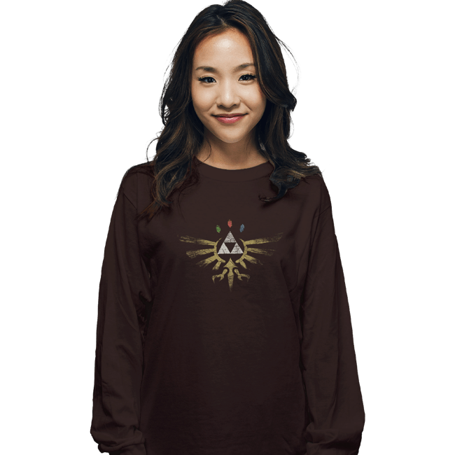 Shirts Long Sleeve Shirts, Unisex / Small / Dark Chocolate True Hyrule Power