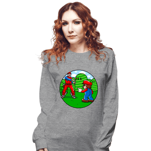 Secret_Shirts Long Sleeve Shirts, Unisex / Small / Sports Grey Two Marios