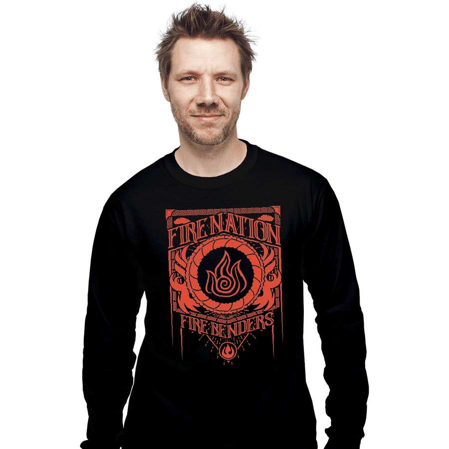 Shirts Long Sleeve Shirts, Unisex / Small / Black Fire Nation