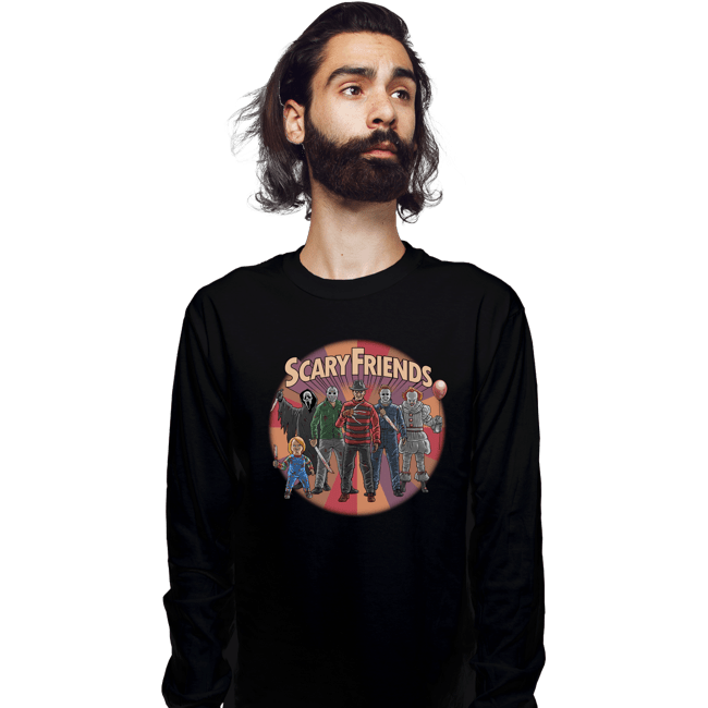 Daily_Deal_Shirts Long Sleeve Shirts, Unisex / Small / Black Scary Friends