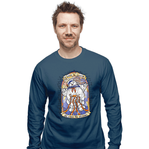 Shirts Long Sleeve Shirts, Unisex / Small / Indigo Blue In Gozer We Trust