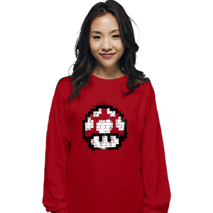 Shirts Long Sleeve Shirts, Unisex / Small / Red Mushroom Spray