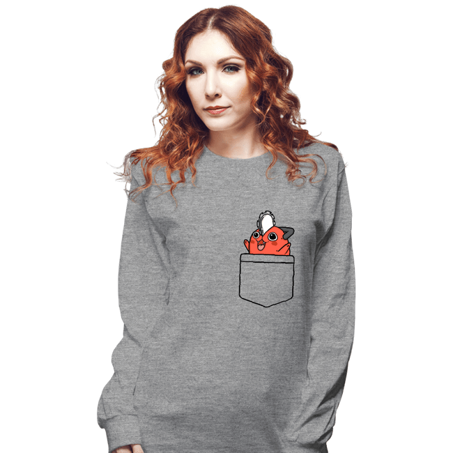 Secret_Shirts Long Sleeve Shirts, Unisex / Small / Sports Grey Pocket Pochita