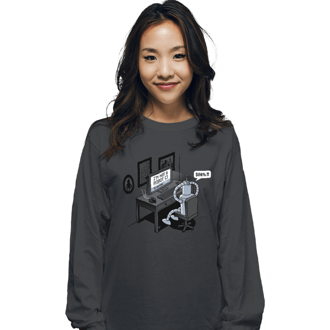 Secret_Shirts Long Sleeve Shirts, Unisex / Small / Charcoal Robot's Problem