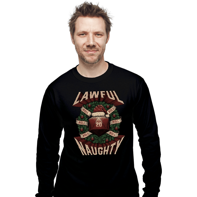 Shirts Long Sleeve Shirts, Unisex / Small / Black Lawful Naughty Christmas