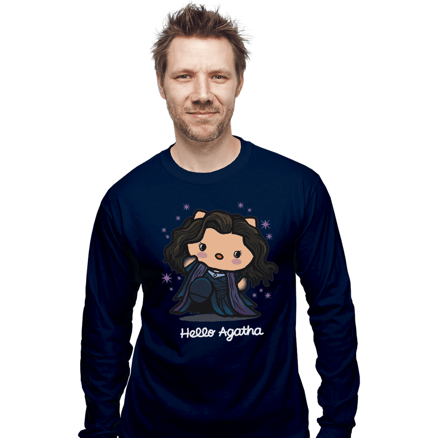 Shirts Long Sleeve Shirts, Unisex / Small / Navy Hello Agatha
