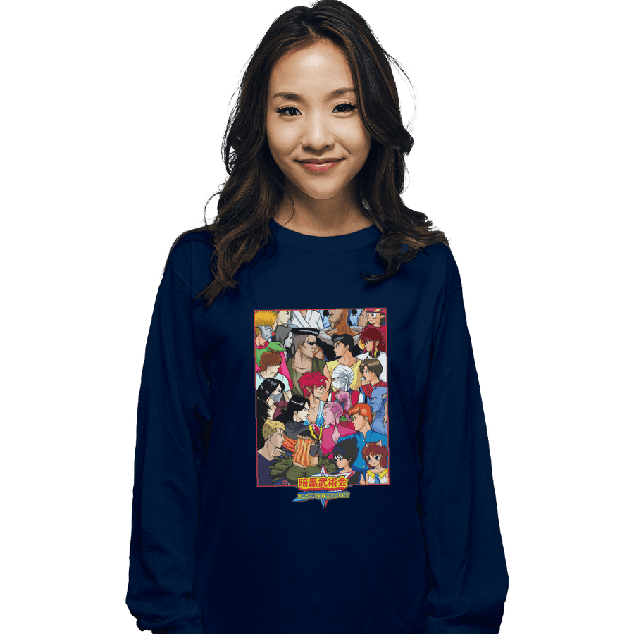 Shirts Long Sleeve Shirts, Unisex / Small / Navy Dark Tournament Clash Of Demons
