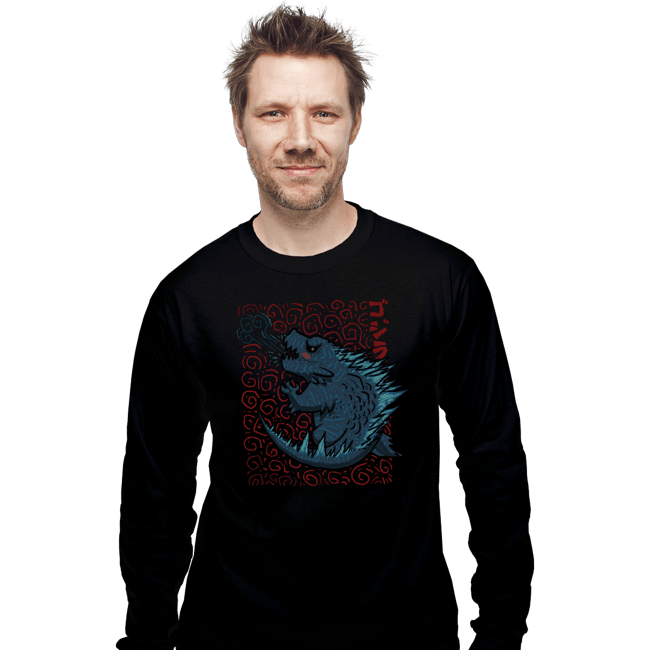 Shirts Long Sleeve Shirts, Unisex / Small / Black Tiny Kaiju