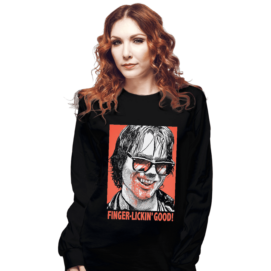 Shirts Long Sleeve Shirts, Unisex / Small / Black Finger Lickin' Good