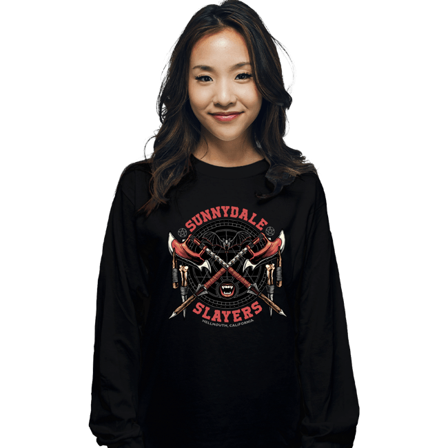 Daily_Deal_Shirts Long Sleeve Shirts, Unisex / Small / Black Sunnydale Crest