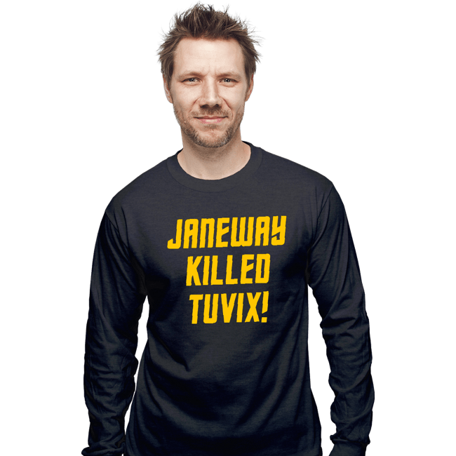 Daily_Deal_Shirts Long Sleeve Shirts, Unisex / Small / Dark Heather Janeway Killed Tuvix!