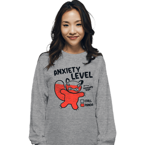 Daily_Deal_Shirts Long Sleeve Shirts, Unisex / Small / Sports Grey Anxiety Level Panda