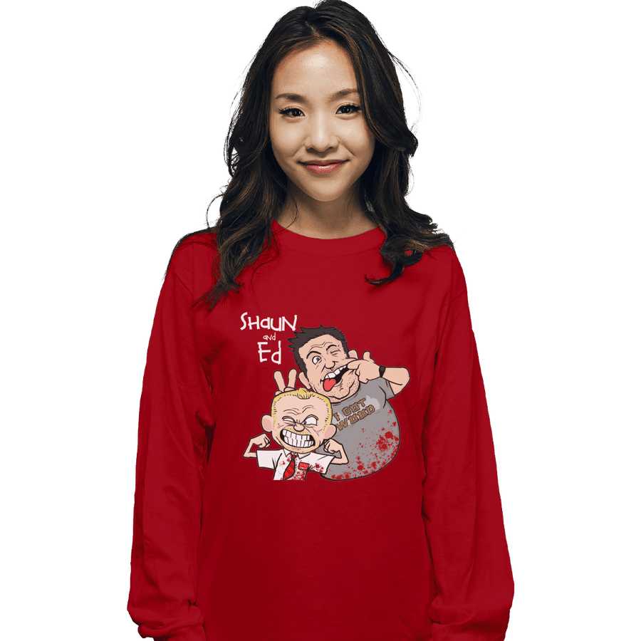 Shirts Long Sleeve Shirts, Unisex / Small / Red Shaun And Ed
