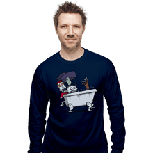 Load image into Gallery viewer, Daily_Deal_Shirts Long Sleeve Shirts, Unisex / Small / Navy Halloween Bathtub
