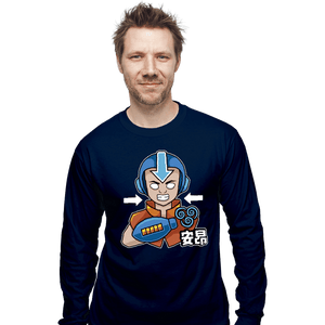 Shirts Long Sleeve Shirts, Unisex / Small / Navy Aang Man