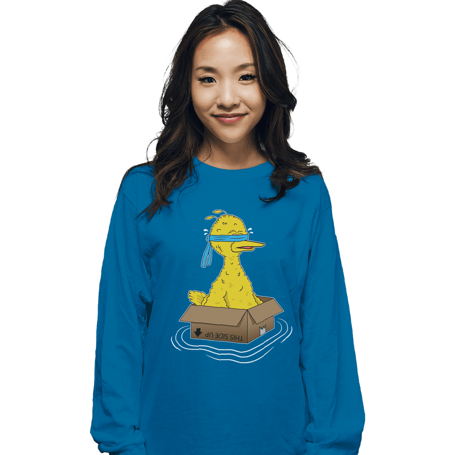 Shirts Long Sleeve Shirts, Unisex / Small / Sapphire Big Bird Box