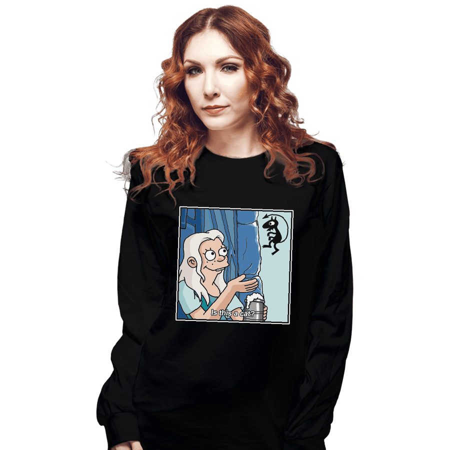 Shirts Long Sleeve Shirts, Unisex / Small / Black Is This A Cat?