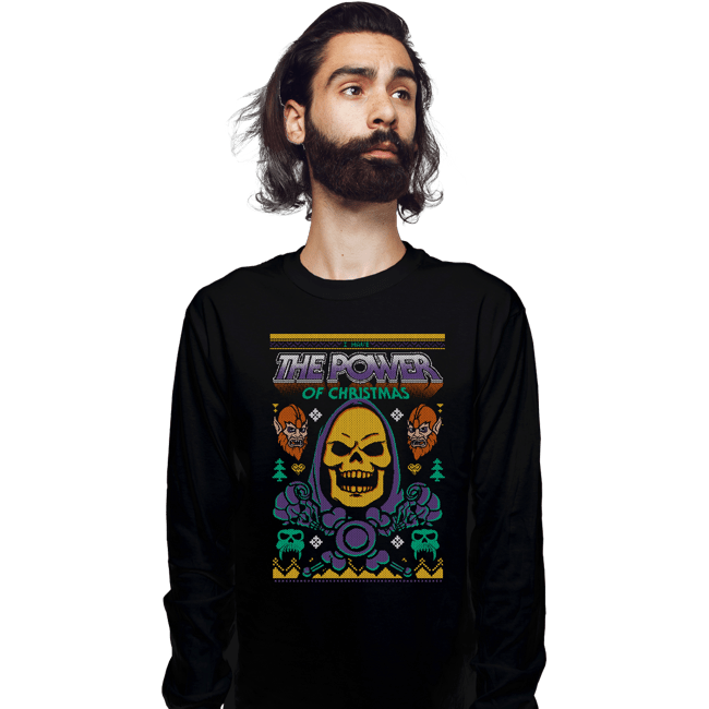 Shirts Long Sleeve Shirts, Unisex / Small / Black The Skele-Power Of Christmas