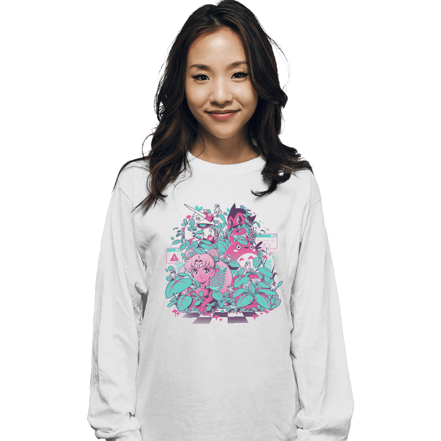 Shirts Long Sleeve Shirts, Unisex / Small / White A N I M E W A V E