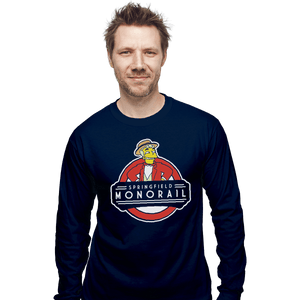 Shirts Long Sleeve Shirts, Unisex / Small / Navy Springfield Monorail