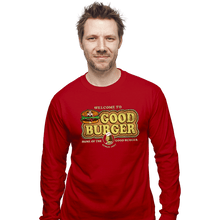 Load image into Gallery viewer, Daily_Deal_Shirts Long Sleeve Shirts, Unisex / Small / Red Welcome To Good Burger
