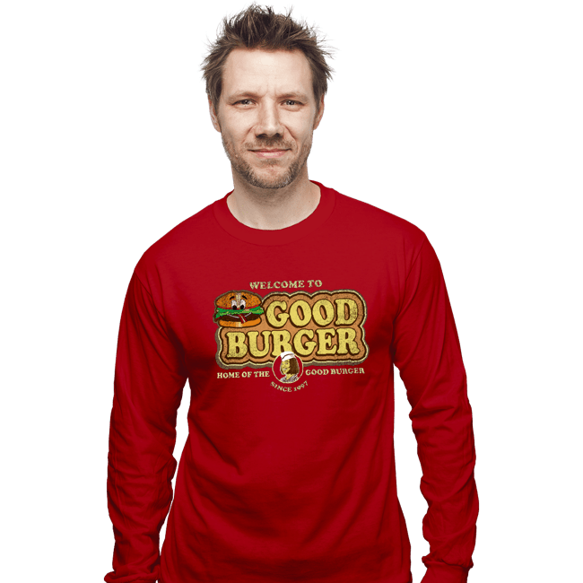 Daily_Deal_Shirts Long Sleeve Shirts, Unisex / Small / Red Welcome To Good Burger
