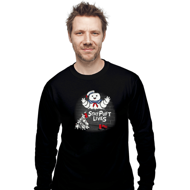 Daily_Deal_Shirts Long Sleeve Shirts, Unisex / Small / Black Stay Puft Lives