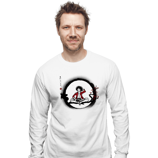 Shirts Long Sleeve Shirts, Unisex / Small / White Straw Hat Pirate