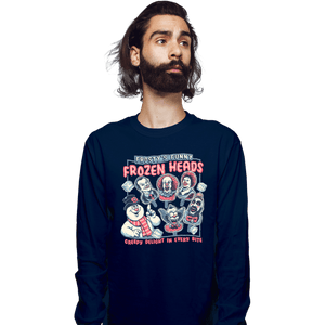 Daily_Deal_Shirts Long Sleeve Shirts, Unisex / Small / Navy Frozen Heads