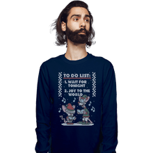 Load image into Gallery viewer, Shirts Long Sleeve Shirts, Unisex / Small / Navy Christmas List
