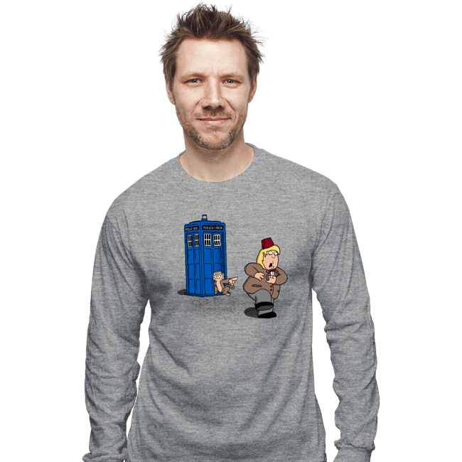 Shirts Long Sleeve Shirts, Unisex / Small / Sports Grey The Tardis Monkey