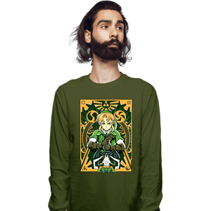 Daily_Deal_Shirts Long Sleeve Shirts, Unisex / Small / Military Green Ocarina Link