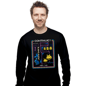 Shirts Long Sleeve Shirts, Unisex / Small / Black Retro Arcade