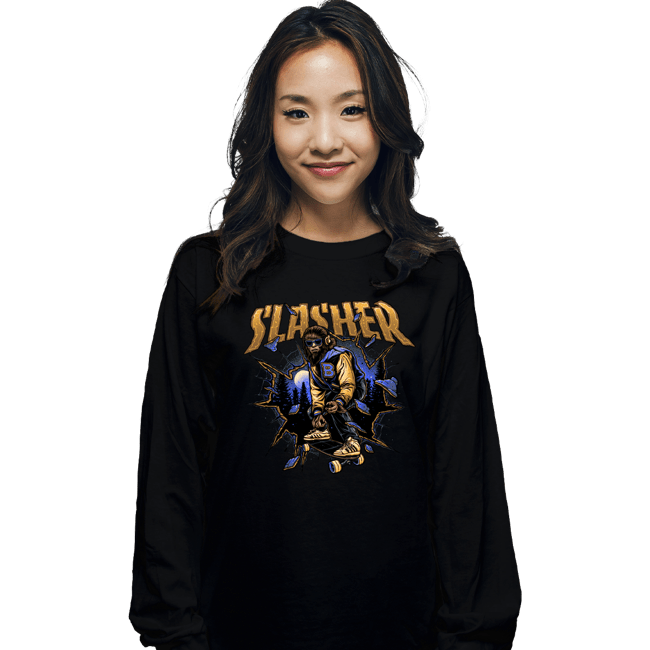 Daily_Deal_Shirts Long Sleeve Shirts, Unisex / Small / Black Wolf Slasher