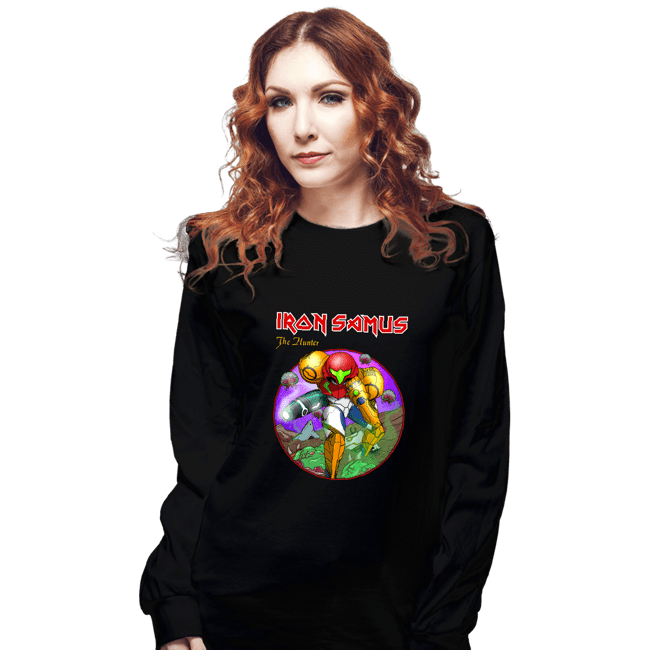 Daily_Deal_Shirts Long Sleeve Shirts, Unisex / Small / Black Iron Samus