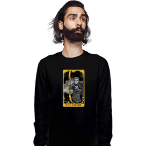 Shirts Long Sleeve Shirts, Unisex / Small / Black Tarot The Hermit