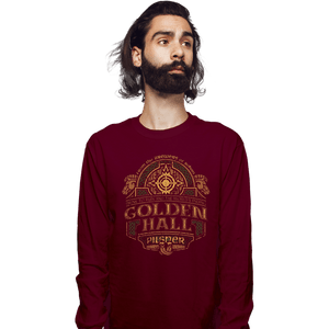 Shirts Long Sleeve Shirts, Unisex / Small / Maroon Golden Hall Pilsner