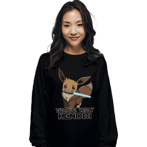 Shirts Long Sleeve Shirts, Unisex / Small / Black Eevee Wan Kenobi