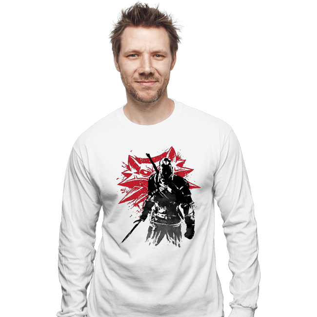 Shirts Long Sleeve Shirts, Unisex / Small / White The Witcher Sumi-e