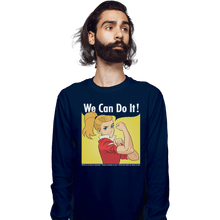 Load image into Gallery viewer, Shirts Long Sleeve Shirts, Unisex / Small / Navy Adora Says We Can Do It!
