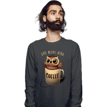 Load image into Gallery viewer, Shirts Long Sleeve Shirts, Unisex / Small / Charcoal Night Owl
