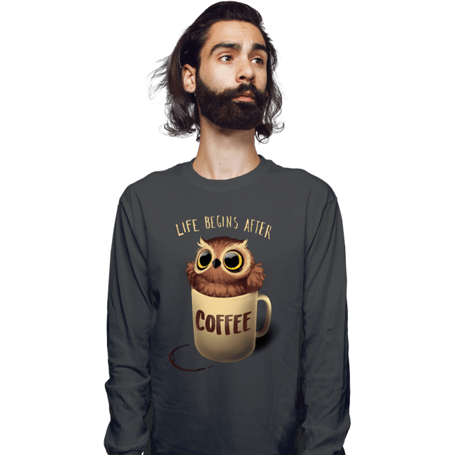 Shirts Long Sleeve Shirts, Unisex / Small / Charcoal Night Owl